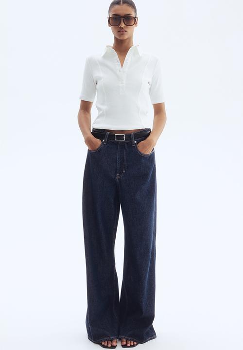H&M - Collared top - white