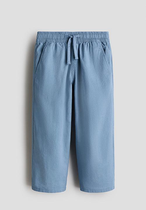 H&M - Linen-blend joggers - light dusty blue