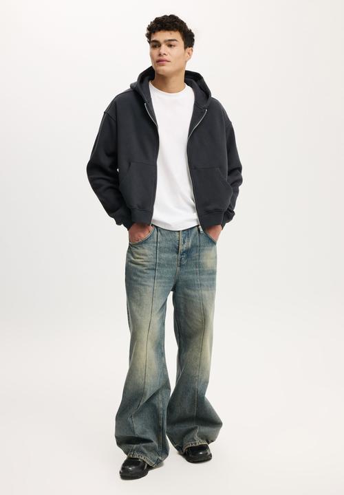 Cropped Zip Hoodie とパンツ Mサイズセット Cropped Zip Up Hoodie - Washed Black