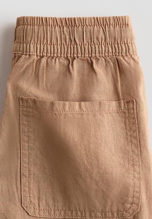H&M - Linen-blend joggers - light brown 