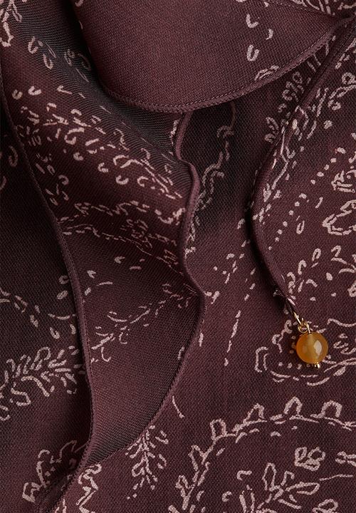 H&M - Ruffled dress - burgundy paisley pattern 