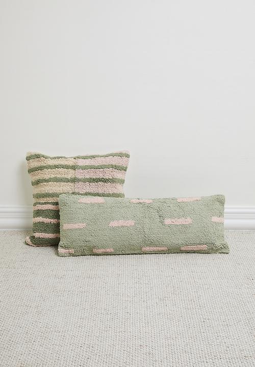 Sixth Floor - Lilo cushion with inner - green & pink