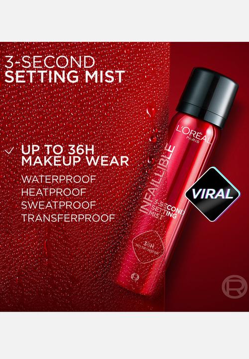 L'Oreal Paris - Infaillible 3-Second Setting Mist Setting Spray Jumbo Size - 150ml
