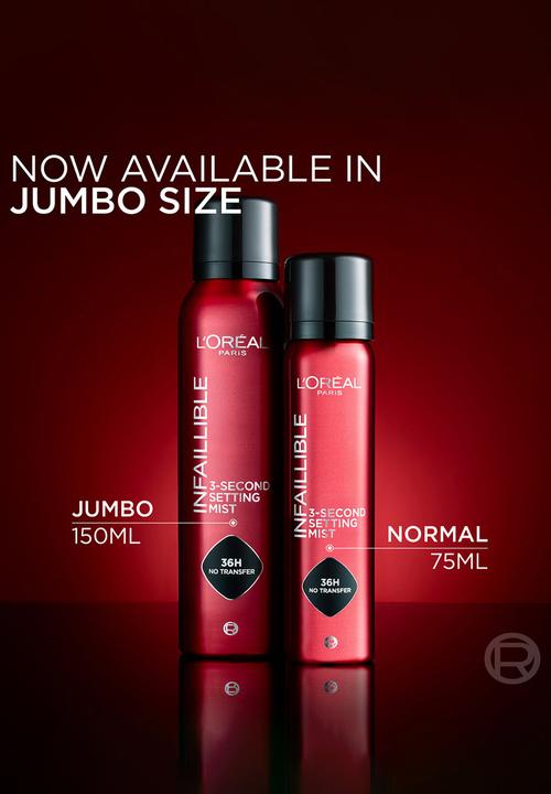 L'Oreal Paris - Infaillible 3-Second Setting Mist Setting Spray Jumbo Size - 150ml