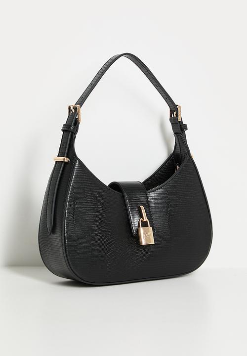 Anne Klein - Exclusive Small Curved Shoulder Bag With Detachable Strap - Black