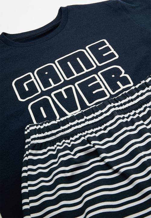Pop Candy - Pj set - dark navy/dark navy stripe