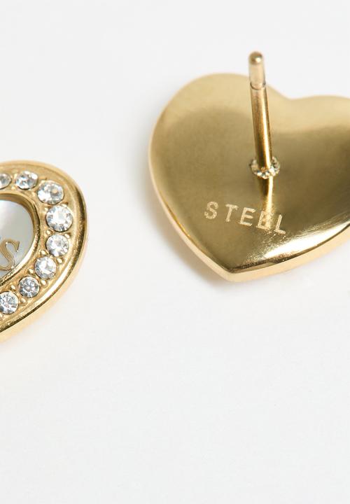 GUESS - Amami Mop And Crystals Studs  - Gold