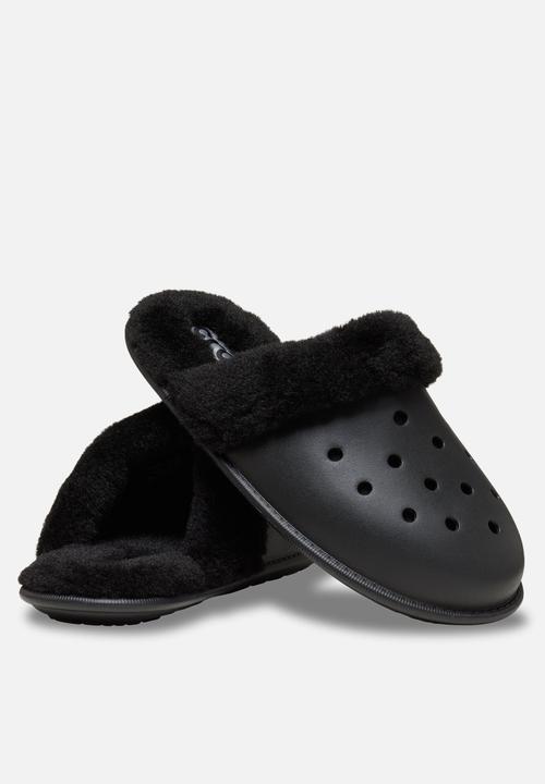 Crocs - Classic fuzz scuff slipper - black