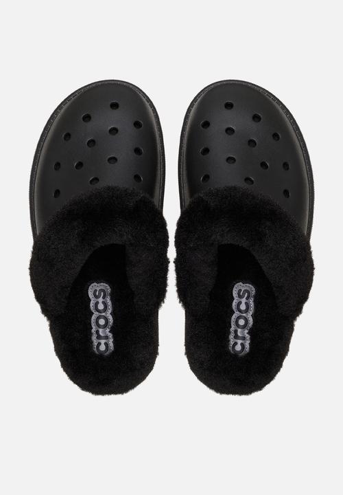 Crocs - Classic fuzz scuff slipper - black