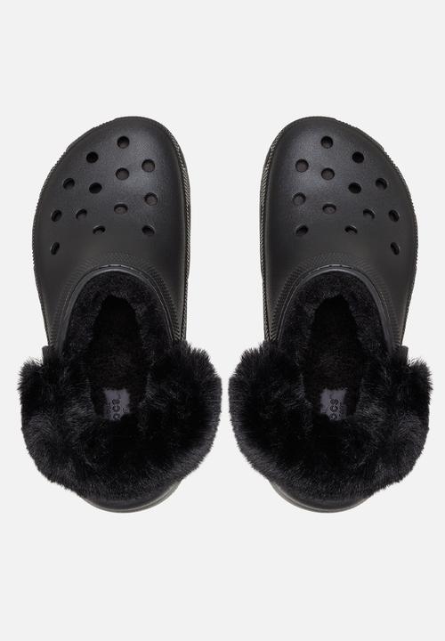 Crocs - Classic Platform fuzz lined clog - black