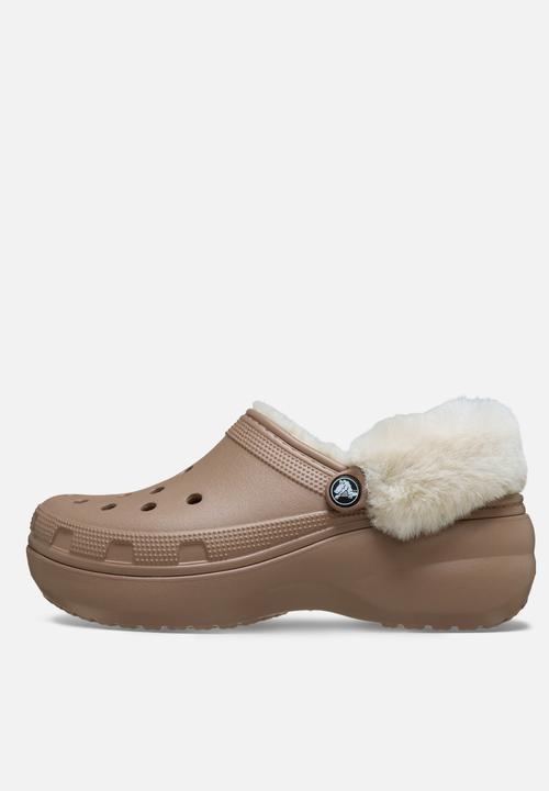 Crocs - Classic Platform fuzz lined cgclog - brown