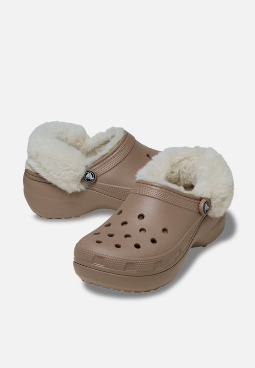 Crocs - Classic Platform fuzz lined cgclog - brown