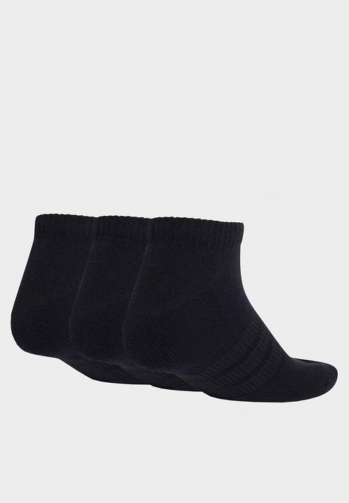 adidas Originals - Cushioned Essentials Low Cut Socks 3 Pk- Black/Blk/Wht