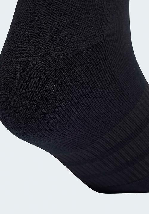 adidas Originals - Cushioned Essentials Low Cut Socks 3 Pk- Black/Blk/Wht