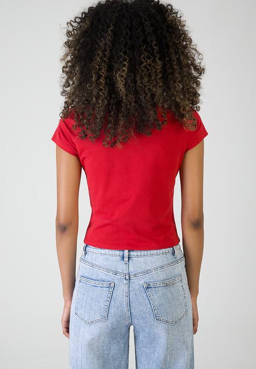SISSY BOY - For The Story: Tshirt With Pearl Branded Transfer - Red