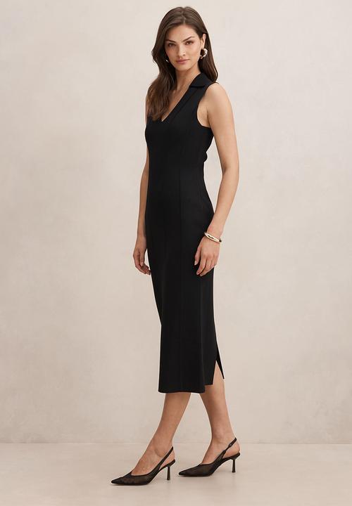 Forever New - Marlowe sculpted midi dress in black