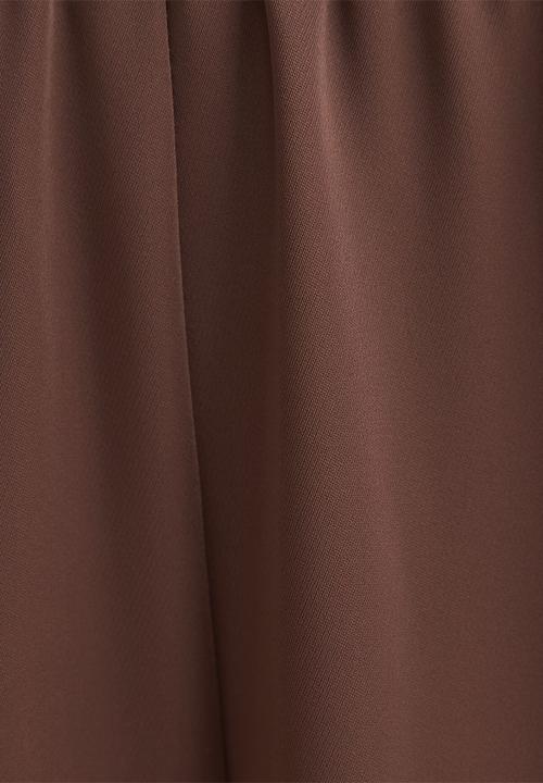 Forever New - Enya elastic wide leg pants in espresso set - chocolate