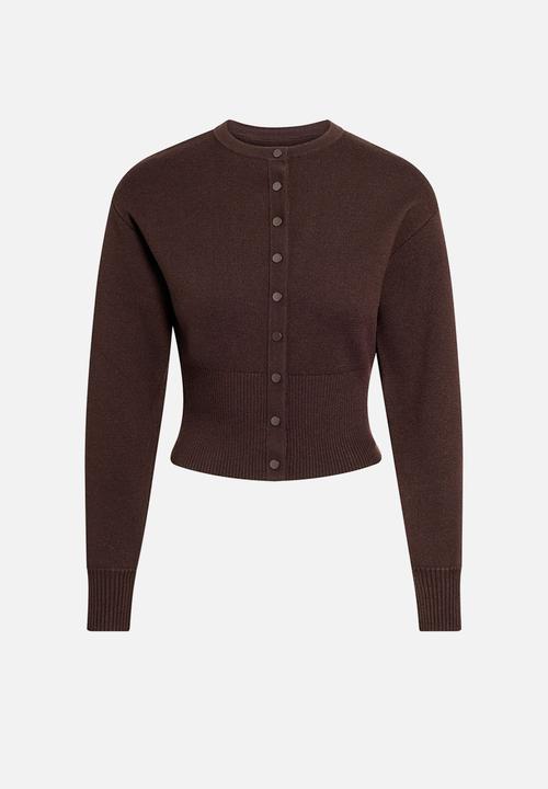 Forever New - Lara sculpted cardigan in chocolate