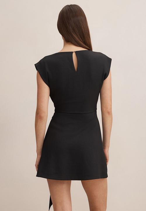 Forever New - Peony tie front mini dress in black