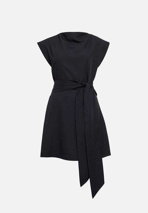 Forever New - Peony tie front mini dress in black