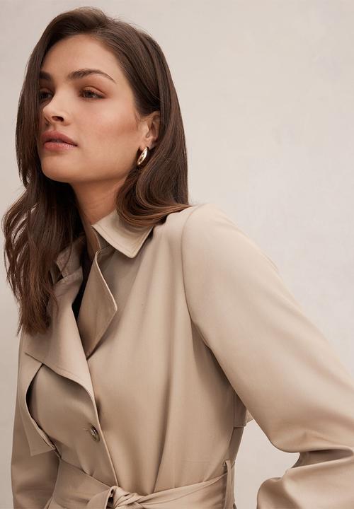 Forever New - Ricky soft trench coat in neutral