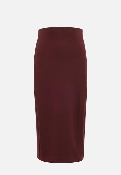 Forever New - Lacey crepe split midi skirt in berry set
