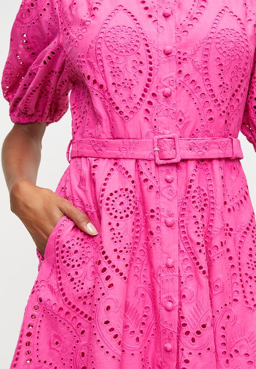 Pringle of Scotland - Pringle daniela embroidered  dress  - pink