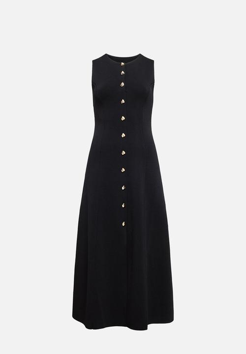 Forever New - Lucienne fit and flare knit midi dress in black