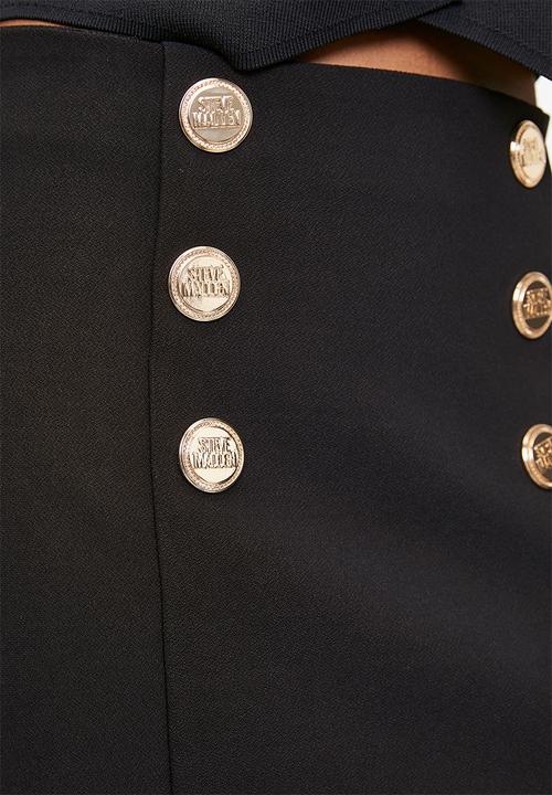 Steve Madden - Ladies lisa short skirt with buttons - black
