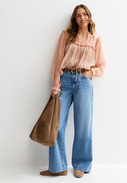 New Look - Lizzy bib lace blouse - mid pink