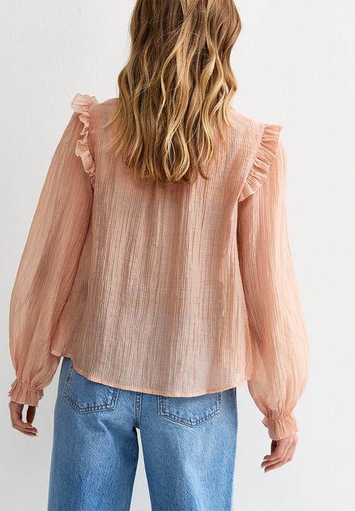 New Look - Lizzy bib lace blouse - mid pink
