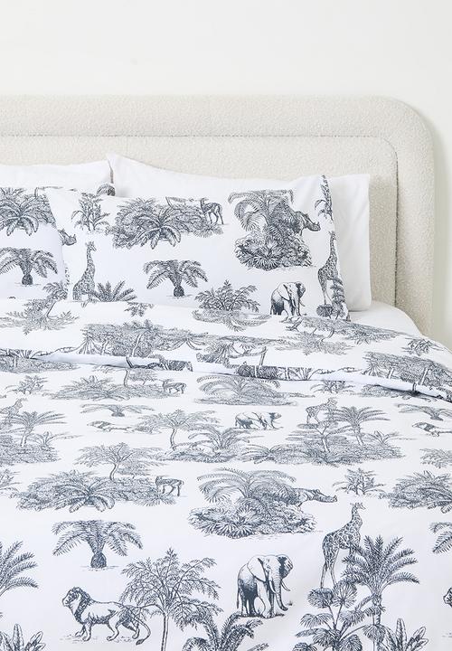 Sixth Floor - African Toile Cotton Blend Duvet Cover Set - Navy