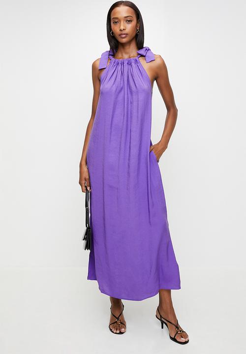Trendyol - Maxi Aline Side Slit  Woven Dress - Purple