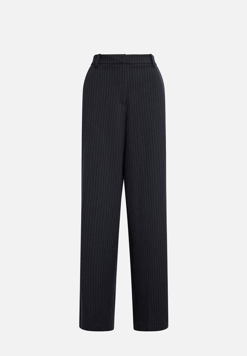 Forever New - Paloma pinstripe wide leg pants in navy 