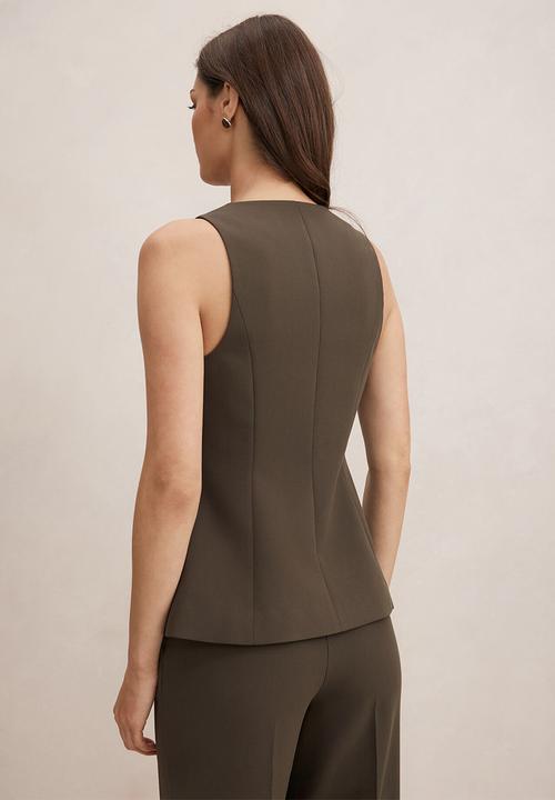 Forever New - Larissa long waistcoat in olive