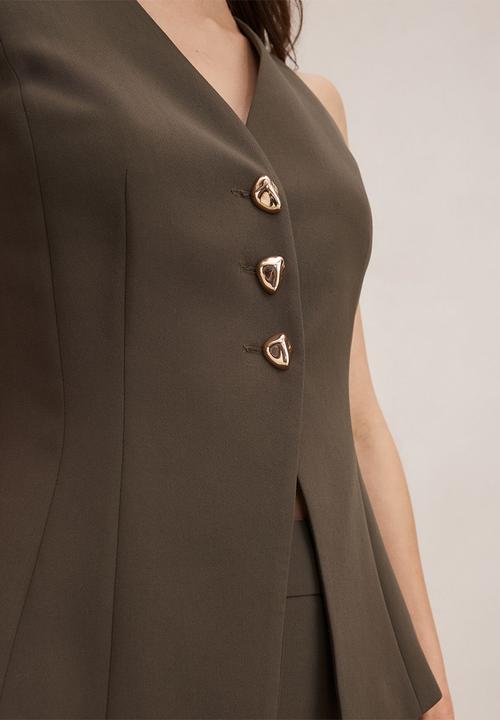 Forever New - Larissa long waistcoat in olive