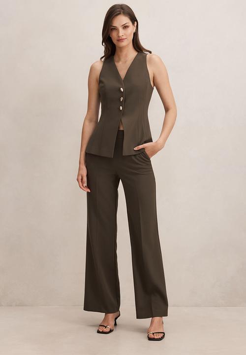 Forever New - Larissa long waistcoat in olive
