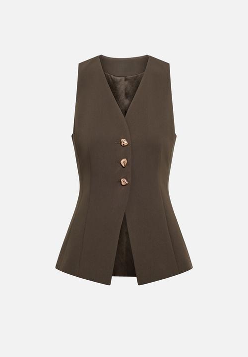 Forever New - Larissa long waistcoat in olive