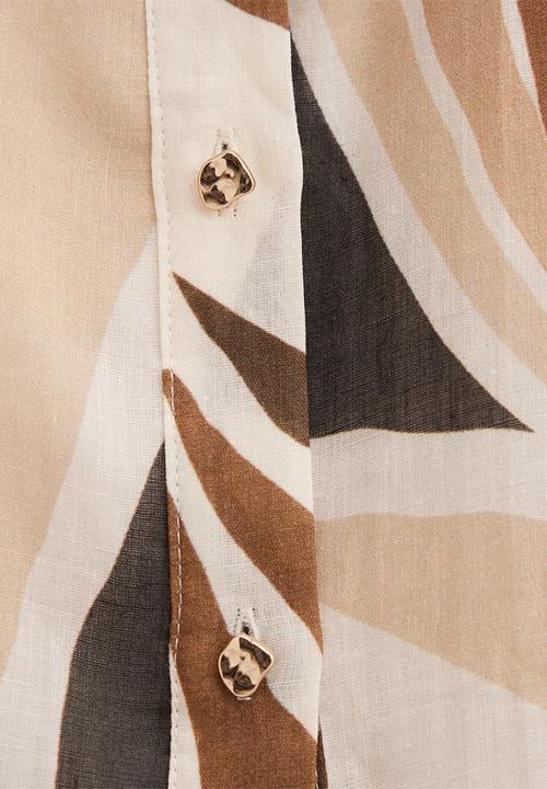 Forever New - Davina long sleeve blouse in devon abstract