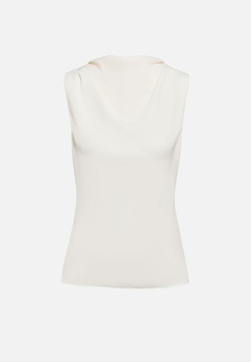 Forever New - Scout sleeveless drape top in classic ivory