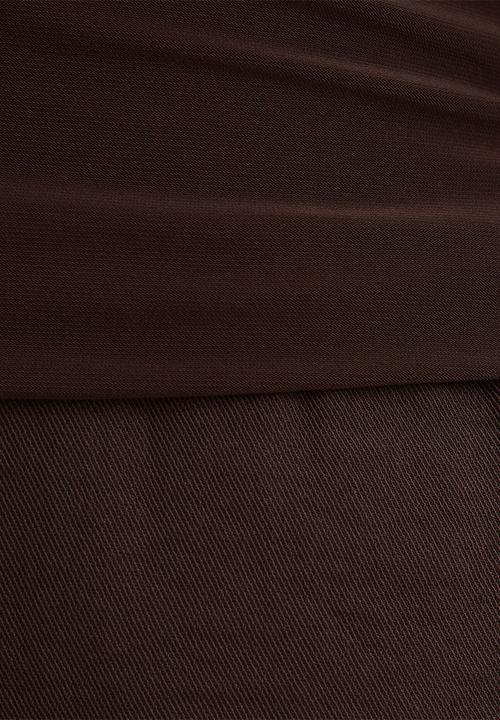 Forever New - Charlie long sleeve mini dress in dark chocolate