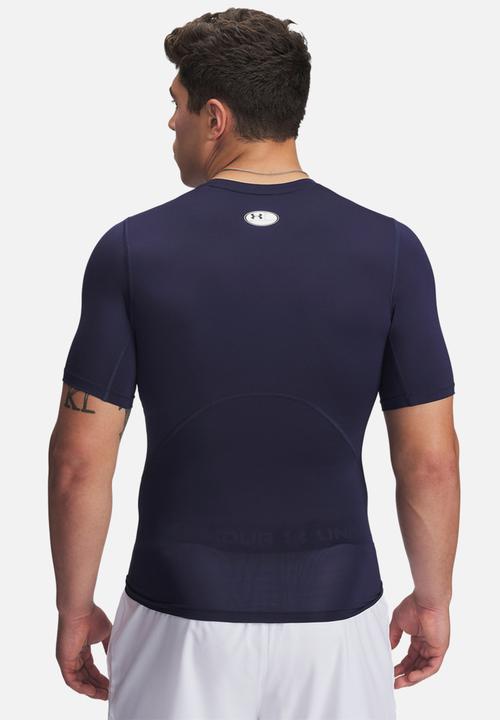 Under Armour - UA HG Armour Comp SS - Midnight Navy /  / White