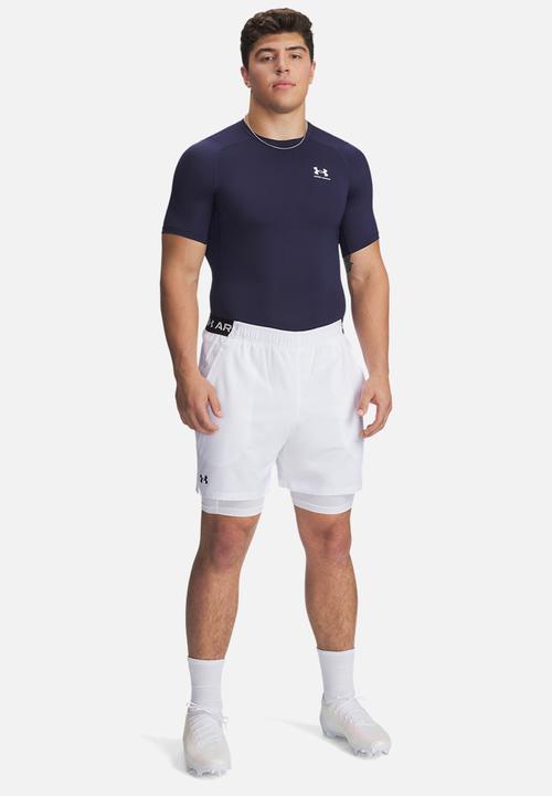 Under Armour - UA HG Armour Comp SS - Midnight Navy /  / White