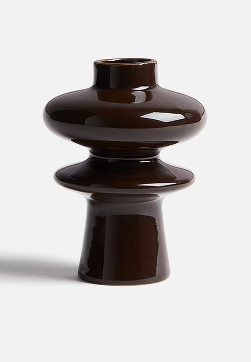 H&M - Extra-small tiered stoneware vase - brown