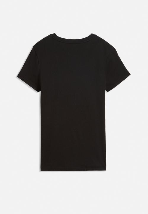 PUMA - Ess Logo Lab Metallic Tee Wck-P - Puma Black-Puma Silver