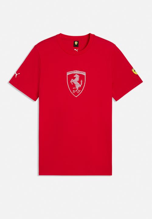 PUMA - Ferrari Tonal Shield Tee - Rosso Corsa
