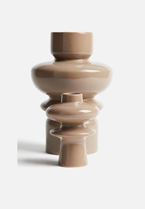 H&M - Extra-small tiered stoneware vase - beige