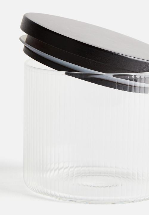 H&M - Small fluted glass jar - transparent