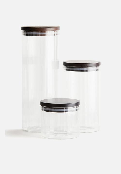 H&M - Small fluted glass jar - transparent