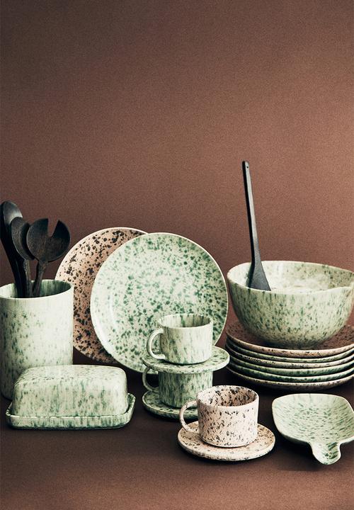H&M - Stoneware utensil holder - green